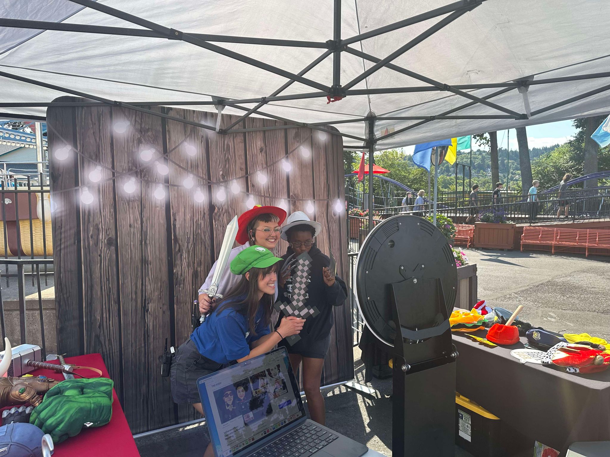 Friends enjoying a photo experience