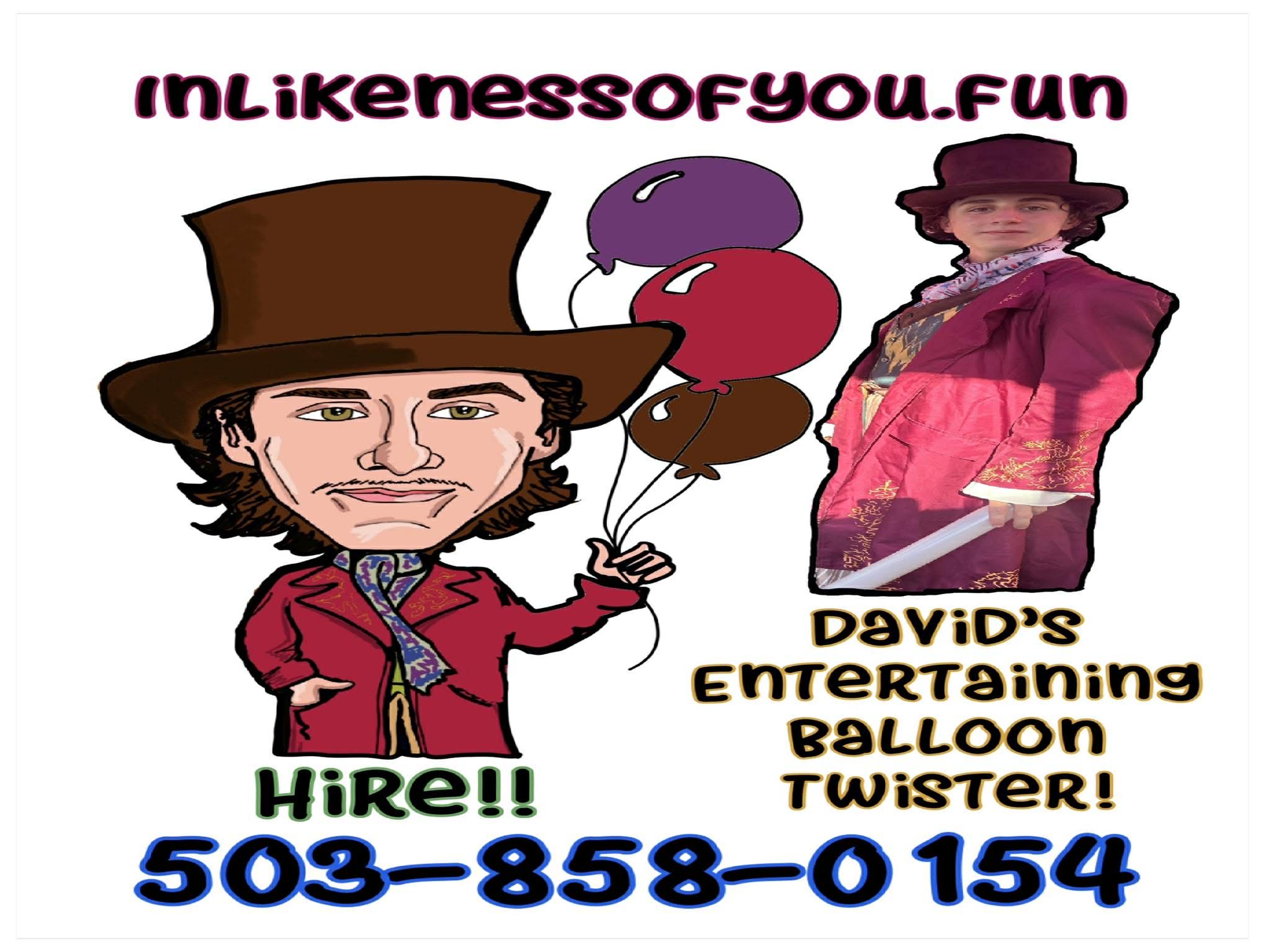 David creating balloon art at an event